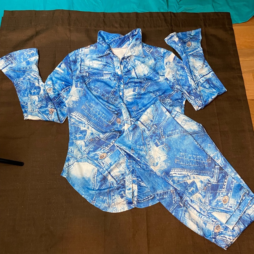 Denim like Pattern Set